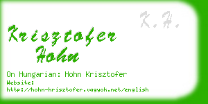 krisztofer hohn business card